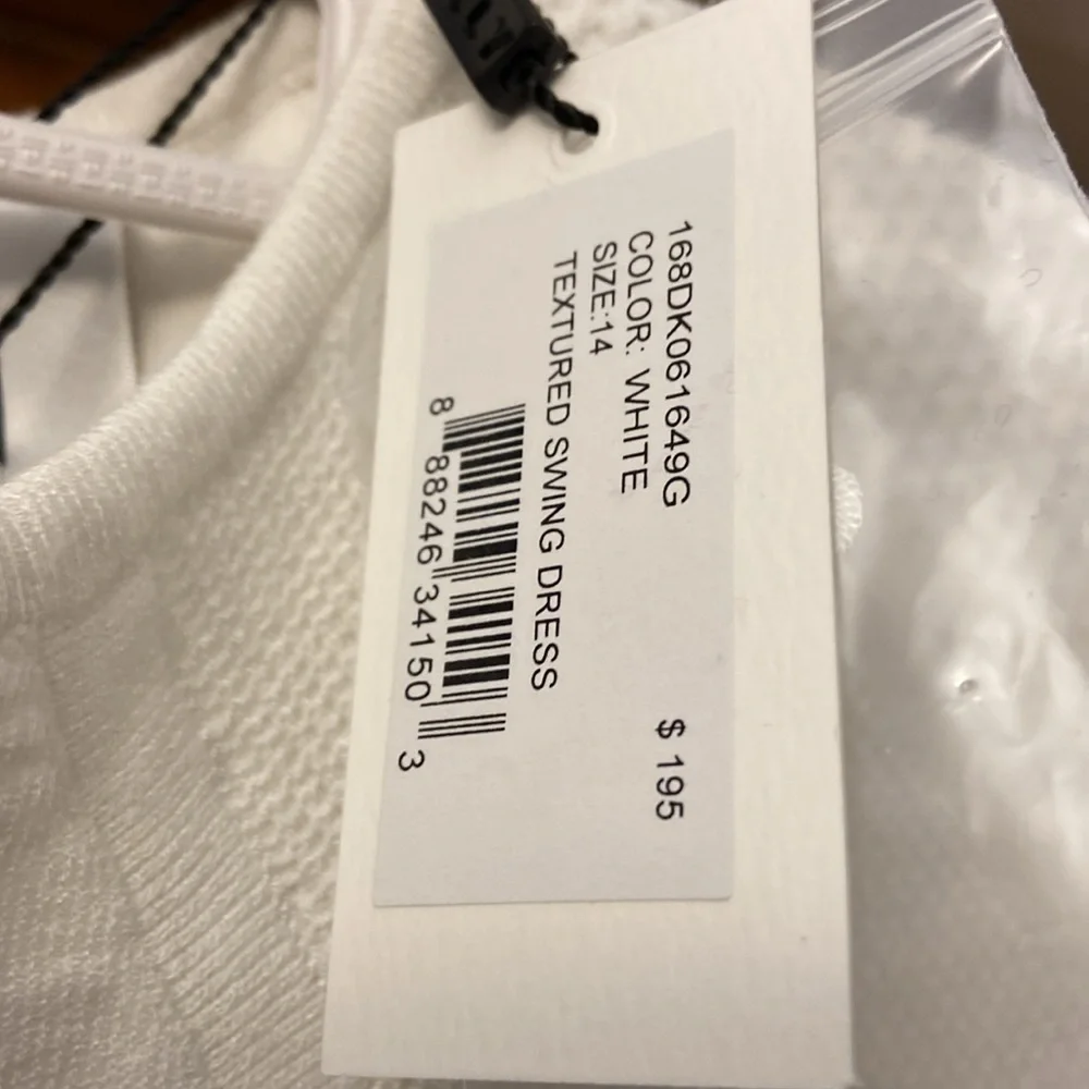Milly Minis Girls Textured Swing Dress In White Size 14 NWT